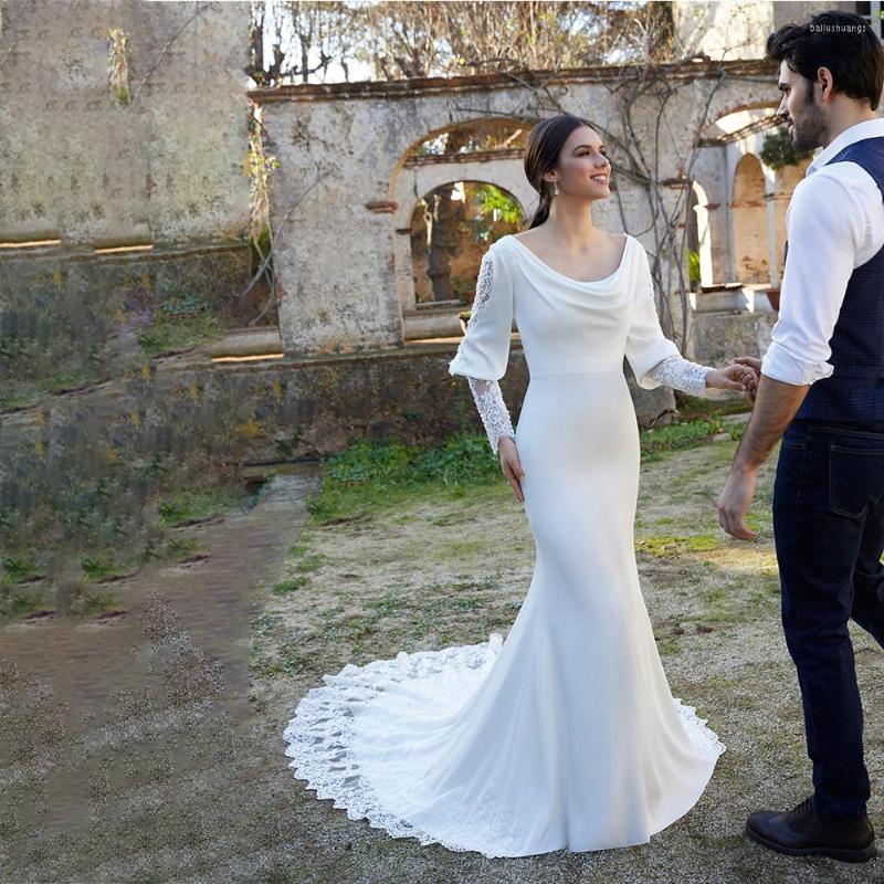 Wedding Dress UETEEY Satin Mermaid Dresses Puffy Sleeves Lace Sweep Train Appliques Deep Scoop Neck Bride Gowns Plus Size 2023, White
Wedding Dress UETEEY Satin Mermaid Dresses Puffy Sleeves Lace Sweep Train Appliques Deep Scoop Neck Bride Gowns Plus Size 2023, White