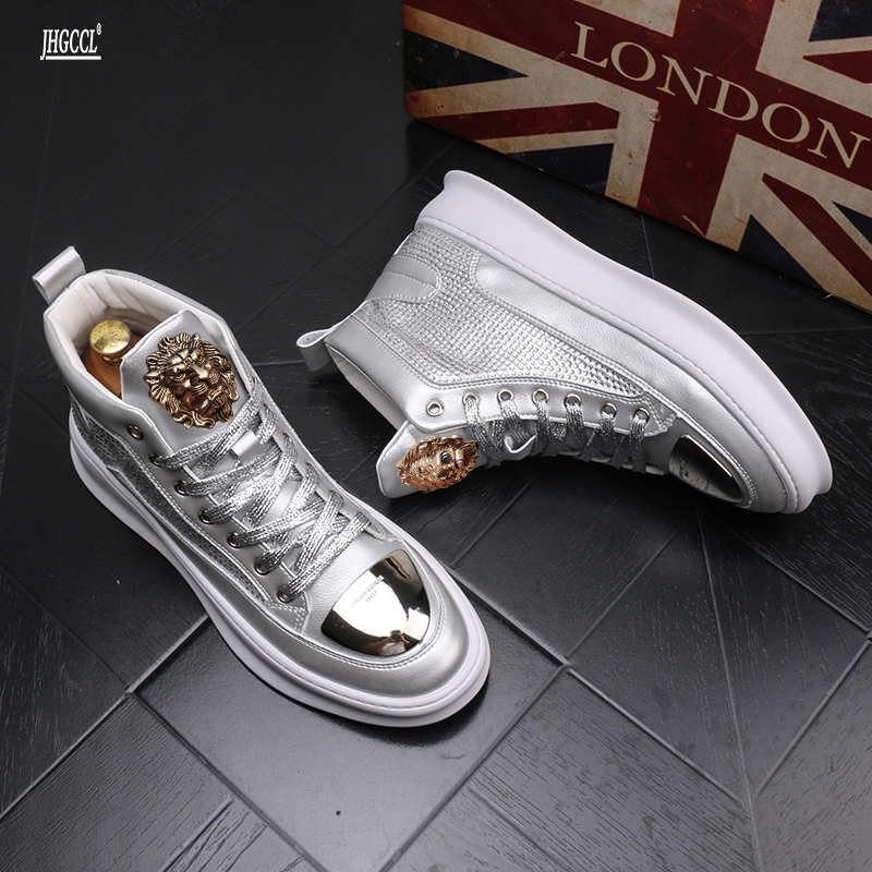 High side Boots Elastic shoes luxury rhinestones men's shoes thick soles raise breathable casual white wear resistant single shoe A6, Black
High side Boots Elastic shoes luxury rhinestones men's shoes thick soles raise breathable casual white wear resistant single shoe A6, Black