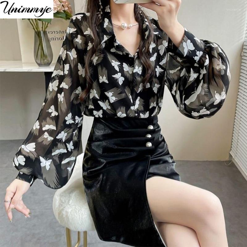 Women's Blouses Fashion Print Chiffon Shirt Women's Clothing 2023 Spring Casual Loose Lantern Long Sleeve Lapel Button Female J507, Black
Women's Blouses Fashion Print Chiffon Shirt Women's Clothing 2023 Spring Casual Loose Lantern Long Sleeve Lapel Button Female J507, Black
