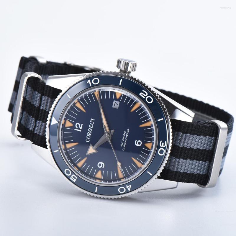 Wristwatches 41mm Blue Dial Sapphire Glass Ceramic Bezel Miyota Automatic Movement Men Watch, Picture shown
Wristwatches 41mm Blue Dial Sapphire Glass Ceramic Bezel Miyota Automatic Movement Men Watch, Picture shown