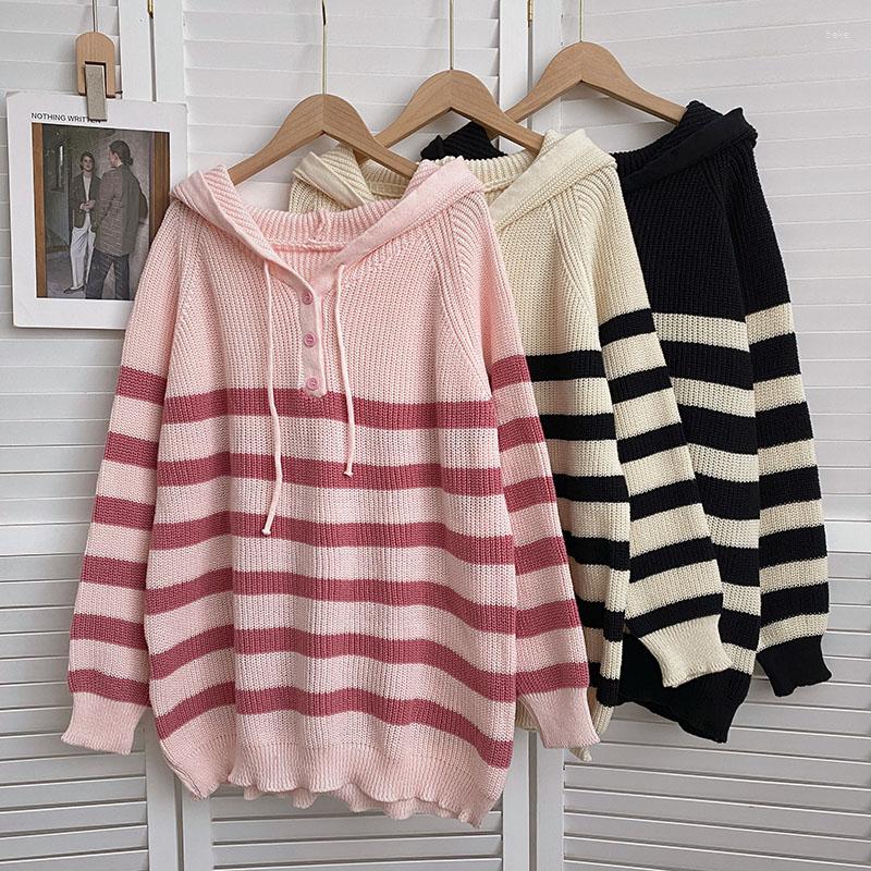 Women's Sweaters Autumn And Winter Korean Loose All-match Hooded Long-sleeved Pullover Knitted Pink Striped Sweater Women
Women's Sweaters Autumn And Winter Korean Loose All-match Hooded Long-sleeved Pullover Knitted Pink Striped Sweater Women