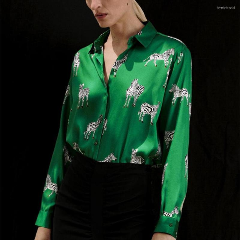 Women' Blouses Autumn Women Shirt Elegant Long Sleeve Animal Print Turn Down Collar Office Ladies Shirts All Match Blouse Streetwear, Green
Women' Blouses Autumn Women Shirt Elegant Long Sleeve Animal Print Turn Down Collar Office Ladies Shirts All Match Blouse Streetwear, Green