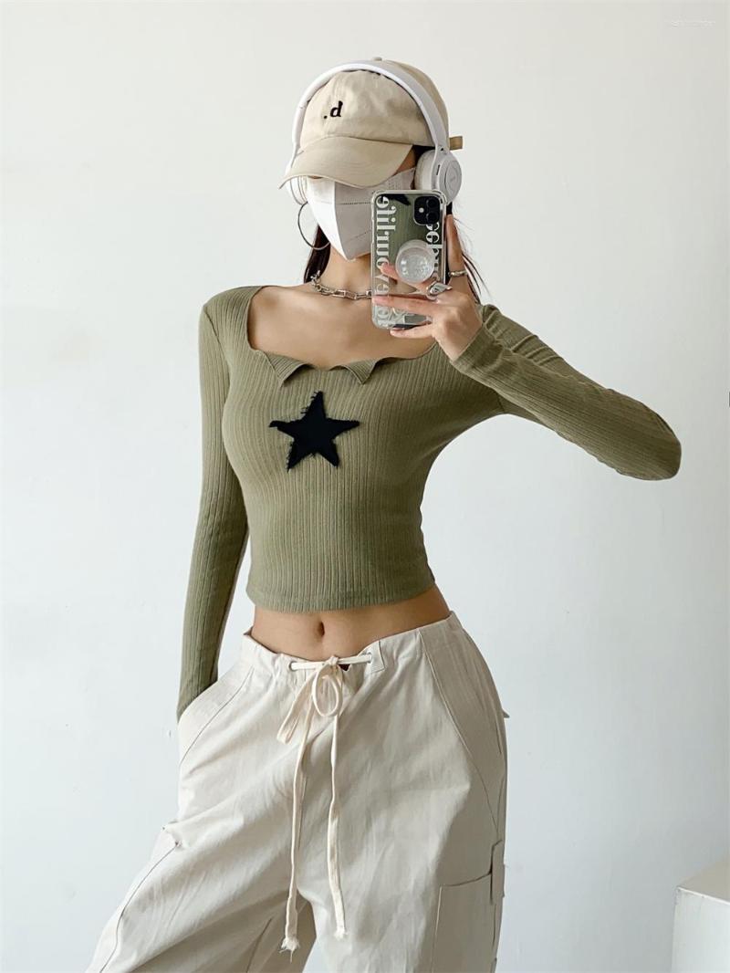 Women' T Shirts Autumn Street Style Color Blocking Five Pointed Star Long Sleeved T-shirt Women' Elastic Tight Round Neck Bottomed, Beige
Women' T Shirts Autumn Street Style Color Blocking Five Pointed Star Long Sleeved T-shirt Women' Elastic Tight Round Neck Bottomed, Beige