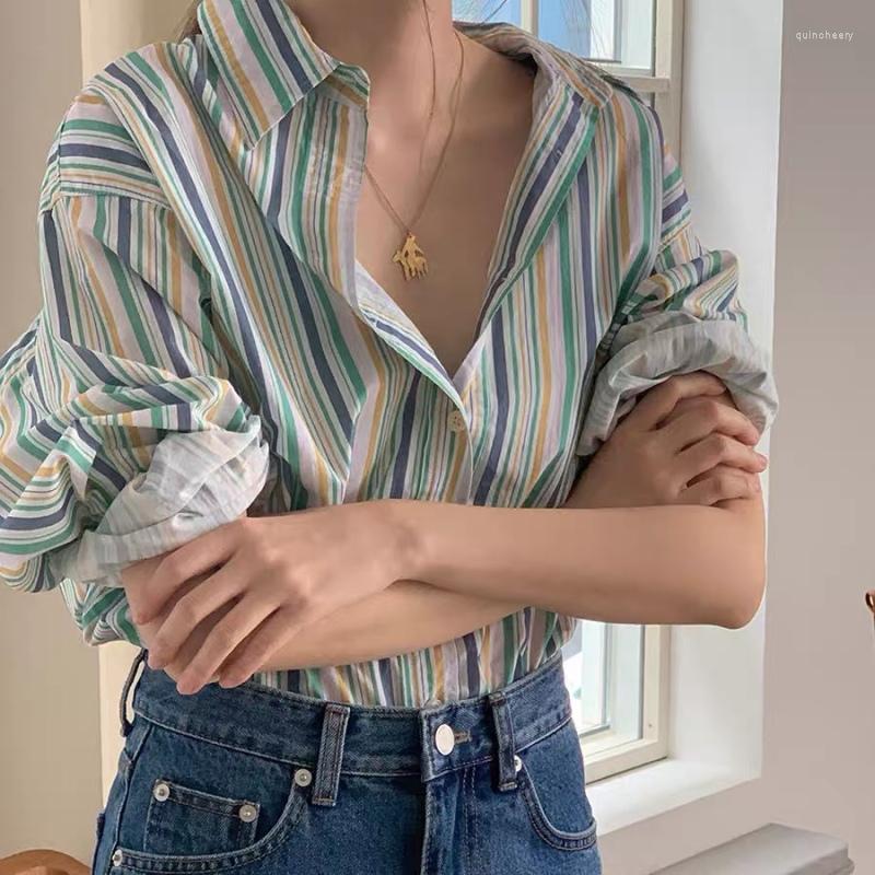 Women' Blouses Summer Vintage 100 Cotton Stripe Shirt 2023 Female Single Breasted Thin Blouse Lapel Collar Stylish Tops, Multi
Women' Blouses Summer Vintage 100 Cotton Stripe Shirt 2023 Female Single Breasted Thin Blouse Lapel Collar Stylish Tops, Multi