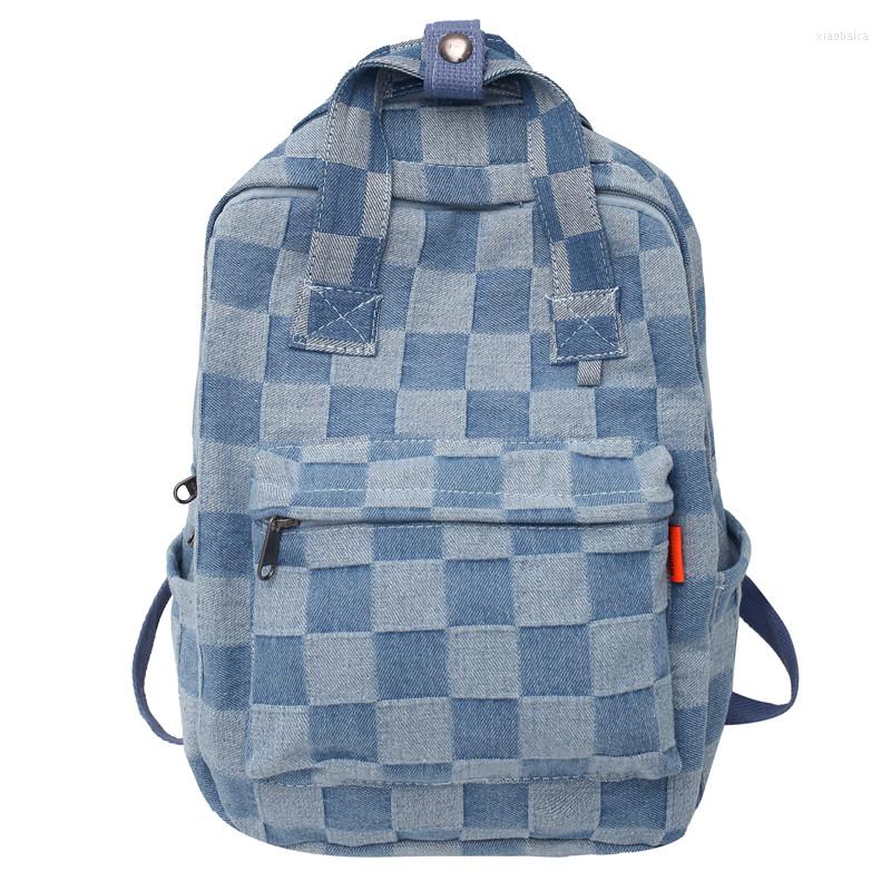 School Bags Canvas Small Backpacks Cotton Little Cute Leisure Or Travel For Women Cloth Plaid Teenage Girl Satchel, Blue
School Bags Canvas Small Backpacks Cotton Little Cute Leisure Or Travel For Women Cloth Plaid Teenage Girl Satchel, Blue