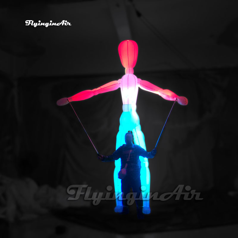 3.5m Artistic Giant Walking Inflatable Mannequin Puppet Parade Costume Human Model Controlled Blow Up Dummy Suit For Stage Show