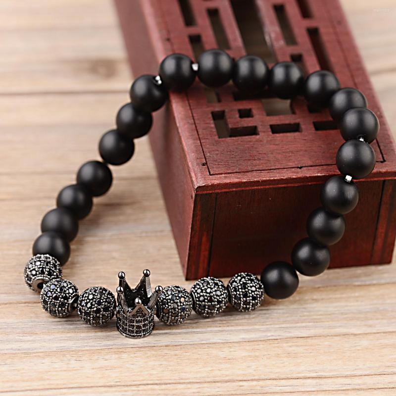 Strand Fashion Natural Black Matte String Of Stone Crown Pendant Elastic Rope Bracelet For Men And Women Glamour Jewelry Gifts
Strand Fashion Natural Black Matte String Of Stone Crown Pendant Elastic Rope Bracelet For Men And Women Glamour Jewelry Gifts