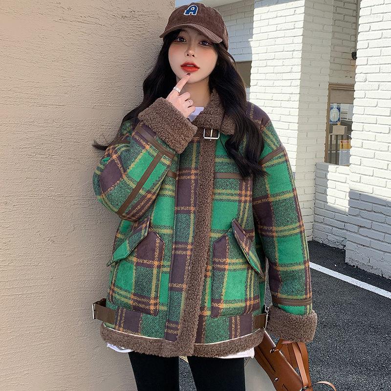 Women' Jackets Winter Jacket Women' Warm Coat 2023 Autumn Plaid Loose Plush Thickened Short, Green
Women' Jackets Winter Jacket Women' Warm Coat 2023 Autumn Plaid Loose Plush Thickened Short, Green