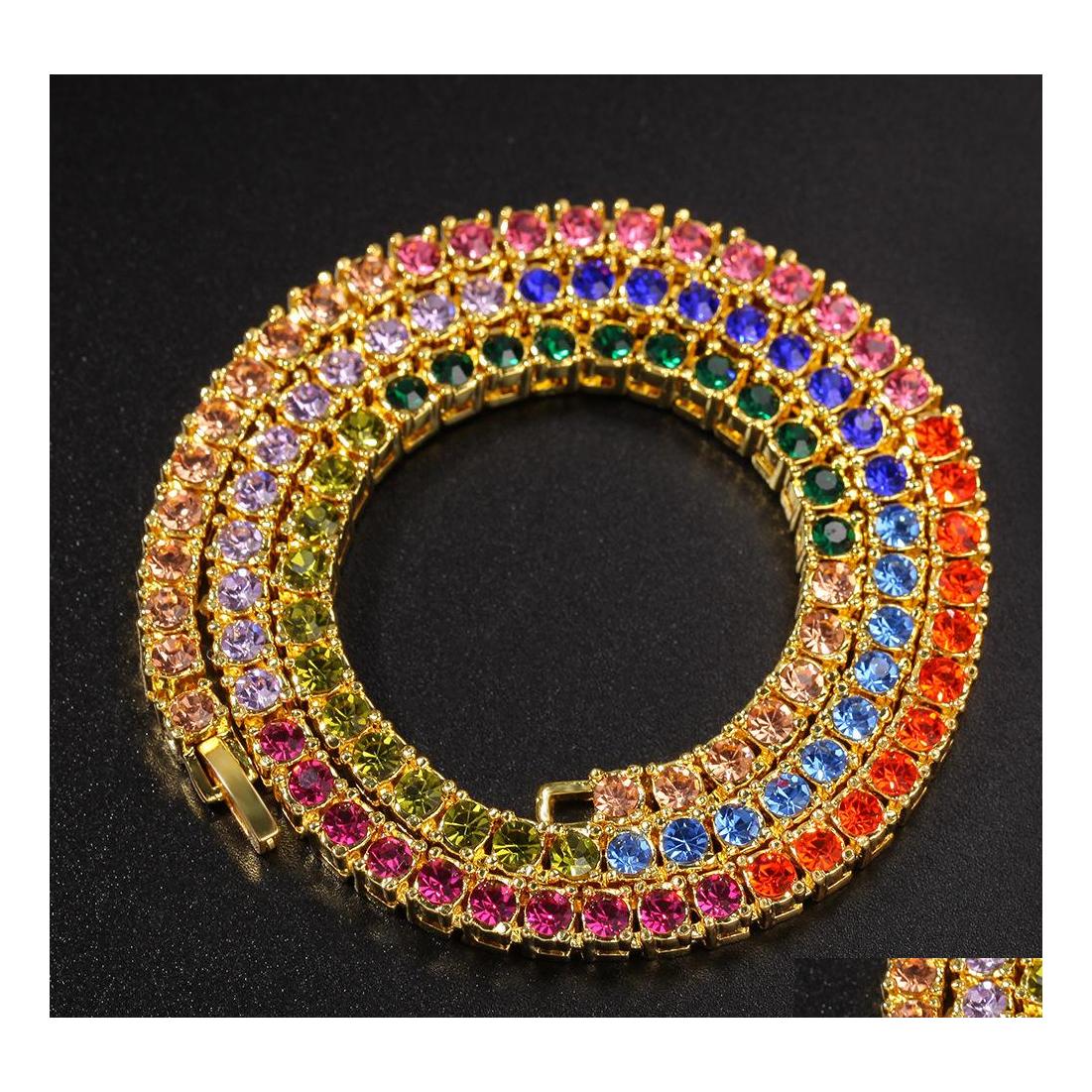 Chains 4Mm Colorf Crystal 1 Row Tennis For Mens Bling Iced Out Diamond Hip Hop Gold Sier Choker Necklace Women Rapper Jewelry Drop D Ot8It
Chains 4Mm Colorf Crystal 1 Row Tennis For Mens Bling Iced Out Diamond Hip Hop Gold Sier Choker Necklace Women Rapper Jewelry Drop D Ot8It