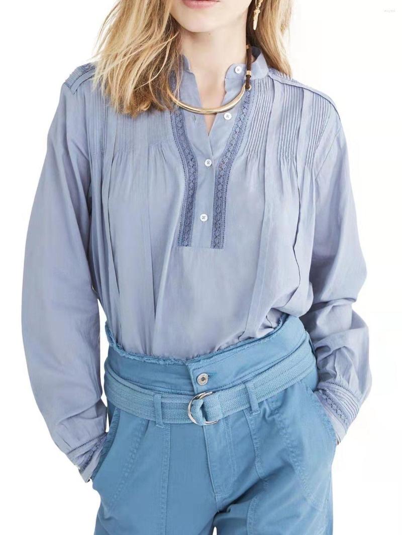 Women' Blouses Women White Or O-Neck Long Sleeve Blouse Half Open Button 2023 Early Spring Summer Female Pleated Loose Elegant Shirt, Blue
Women' Blouses Women White Or O-Neck Long Sleeve Blouse Half Open Button 2023 Early Spring Summer Female Pleated Loose Elegant Shirt, Blue