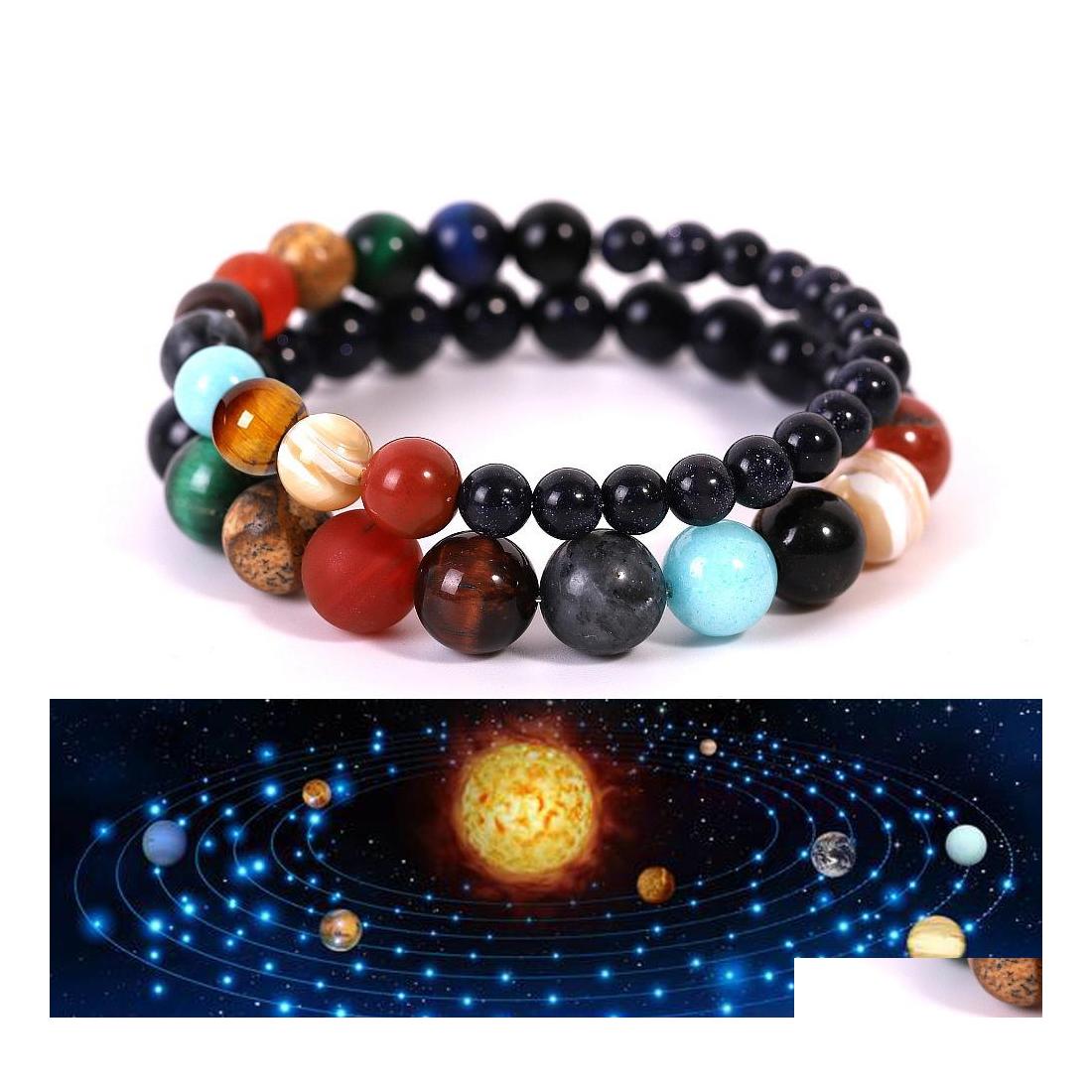 Beaded Strands Blue Sandstone Beads Chains Bracelets For Women Men Eight Major Planets Milky Way Healing Crystals Stone Fashion Jew Otq5S
Beaded Strands Blue Sandstone Beads Chains Bracelets For Women Men Eight Major Planets Milky Way Healing Crystals Stone Fashion Jew Otq5S