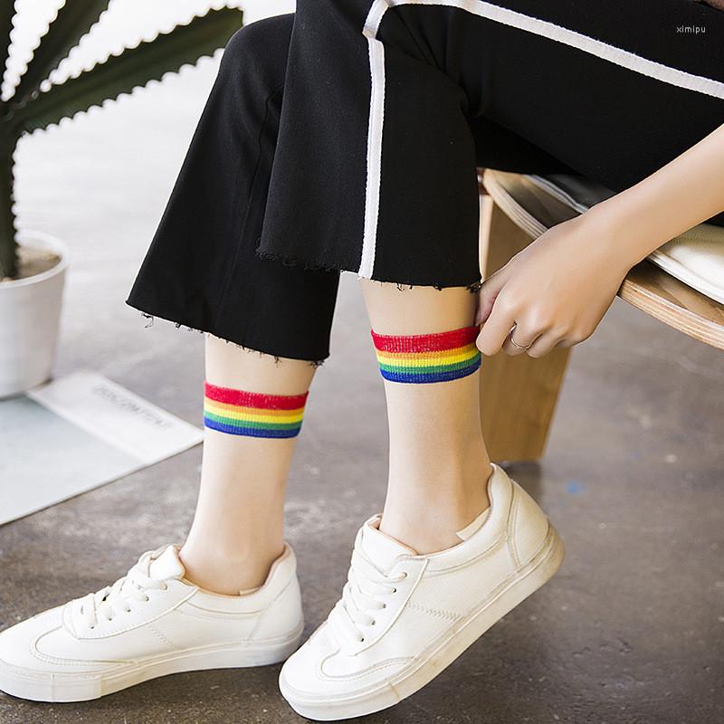 Women Socks Ins Style Fashion Transparent Striped Rainbow Summer Thin For Ladies Hipster Cute Female Sox, Black
Women Socks Ins Style Fashion Transparent Striped Rainbow Summer Thin For Ladies Hipster Cute Female Sox, Black