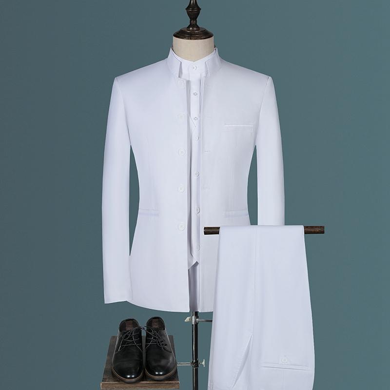 Men's Suits & Blazers Jacket Vest Pants Suit Three Piece Set / Chinese Style Stand Collar Slim Fit Simple Solid Color Dress Blazer, Navy
Men's Suits & Blazers Jacket Vest Pants Suit Three Piece Set / Chinese Style Stand Collar Slim Fit Simple Solid Color Dress Blazer, Navy
