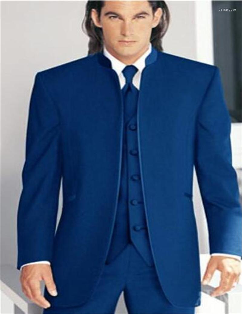 Men' Suits Custom Blue Groom Tuxedos Mandarin Collar Groomsmen Dress Men Wedding Suits(Jacket Pants Tie Vest)vestido De Noiva, Picture shown
Men' Suits Custom Blue Groom Tuxedos Mandarin Collar Groomsmen Dress Men Wedding Suits(Jacket Pants Tie Vest)vestido De Noiva, Picture shown