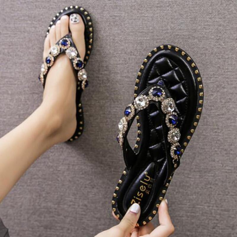 Slippers Home Shoes Summer Women Fashion Rhinestones Flat Non-slip Flip Flops Women's Casual Beach Qq705, Black
Slippers Home Shoes Summer Women Fashion Rhinestones Flat Non-slip Flip Flops Women's Casual Beach Qq705, Black