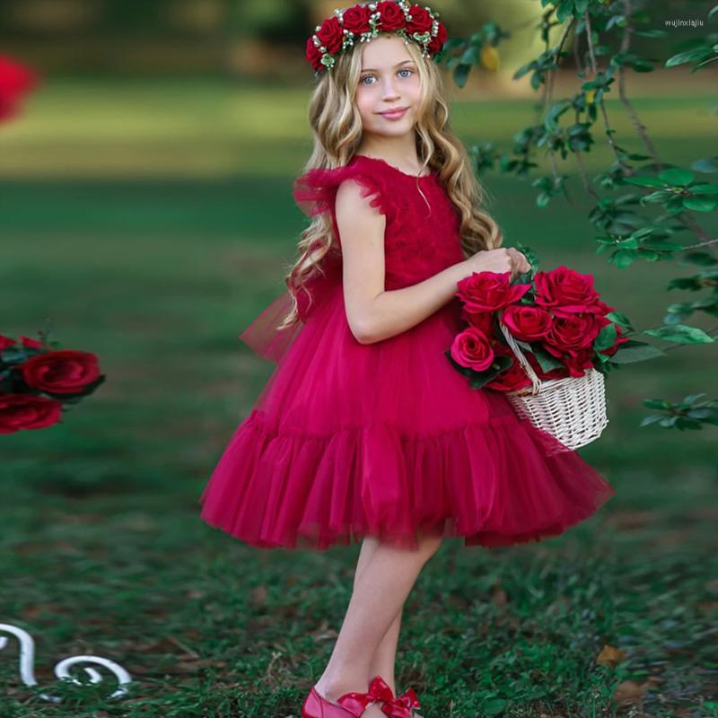 Girl Dresses Flower Girls Red Short Tulle Jewel Neck Knee Length Kids Summer Ball Gowns For Wedding Princess Party Children Clothing, Silver 
Girl Dresses Flower Girls Red Short Tulle Jewel Neck Knee Length Kids Summer Ball Gowns For Wedding Princess Party Children Clothing, Silver