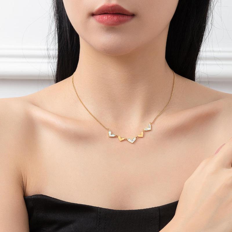 Chains Simple 2023 Fashion Women Necklace Heart Casual Trendy Adjustable Alloy