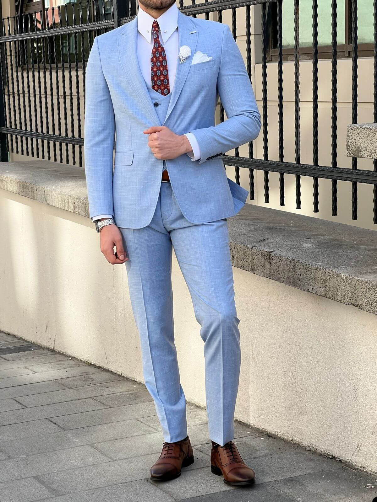 Slim Fits Light Blue Groom Tuxedos Peak Lapel Wedding Party Clothing Prom Dinner Business Suits Blazer W1475, Same as image
Slim Fits Light Blue Groom Tuxedos Peak Lapel Wedding Party Clothing Prom Dinner Business Suits Blazer W1475, Same as image