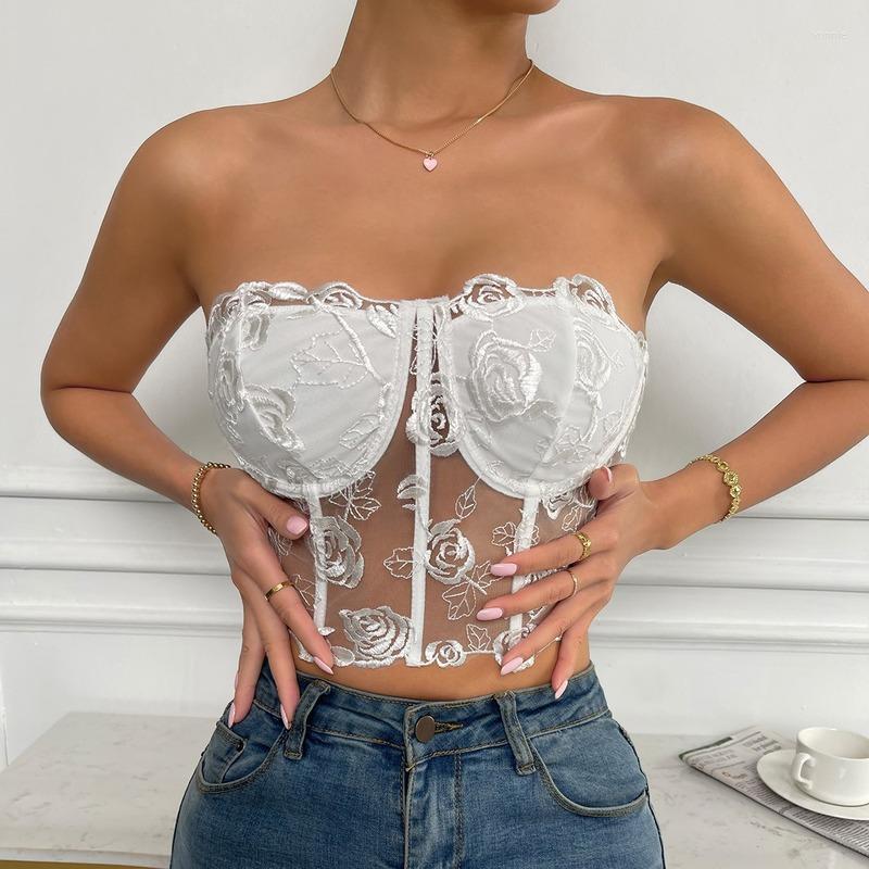 Women' Tanks Women Sexy Corset Top Lace Embroidery Floral See Through Off Shoulder Tank Tops Summer Mesh Strapless Backless Blouses Shirts, White
Women' Tanks Women Sexy Corset Top Lace Embroidery Floral See Through Off Shoulder Tank Tops Summer Mesh Strapless Backless Blouses Shirts, White