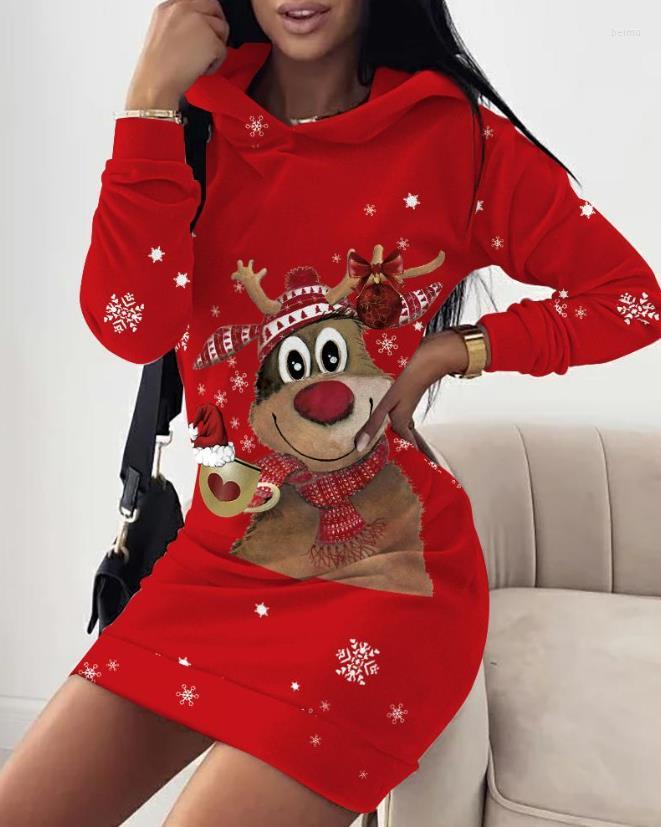 Casual Dresses Christmas Dress Women Snowflake Elk Print Long Sleeve Hooded Mini Sweatshirt Fashion 2023
Casual Dresses Christmas Dress Women Snowflake Elk Print Long Sleeve Hooded Mini Sweatshirt Fashion 2023