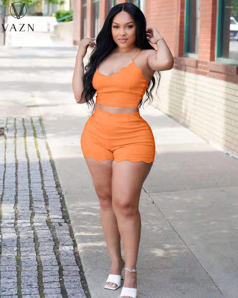 Women's Tracksuits VAZN Summer 2023 European And American Women's Solid Color Two-Piece Wavy Shorts Casual Set, Orange
Women's Tracksuits VAZN Summer 2023 European And American Women's Solid Color Two-Piece Wavy Shorts Casual Set, Orange