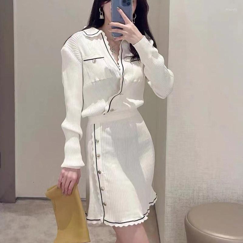 Casual Dresses Elegant Lady Solid Knitted Lapel Long Sleeve Mini Dress Spring 2023 Fashion High Waist Slim Vestidos For Women, White
Casual Dresses Elegant Lady Solid Knitted Lapel Long Sleeve Mini Dress Spring 2023 Fashion High Waist Slim Vestidos For Women, White