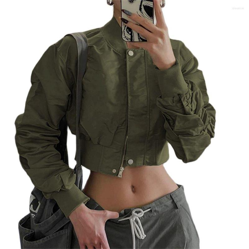 Women' Jackets Spring 2023 Europe-USA Style Outerwear Women Stand Collar Sexy Dew Umbilical Long Sleeve Slim Army Green Zipper Short Jacket
Women' Jackets Spring 2023 Europe-USA Style Outerwear Women Stand Collar Sexy Dew Umbilical Long Sleeve Slim Army Green Zipper Short Jacket