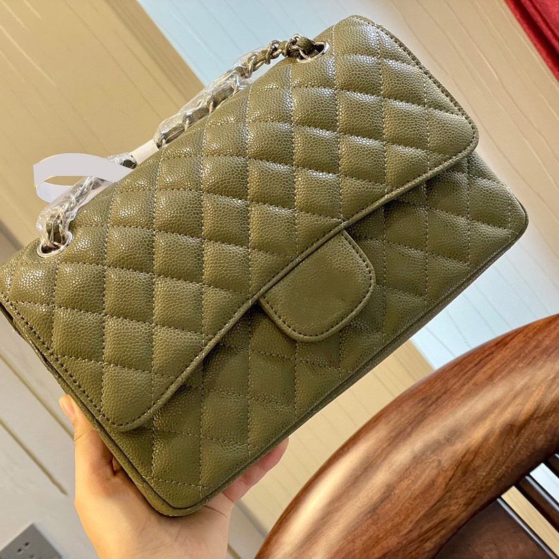 Ladies Designer Caviar Leather Quilted Bags Calfskin Classic Double Flap Gold/Silver Metal Hardware Matelasse Chain Purse Turn Lock Handbags 3 Colors 25CM For Women, Box
Ladies Designer Caviar Leather Quilted Bags Calfskin Classic Double Flap Gold/Silver Metal Hardware Matelasse Chain Purse Turn Lock Handbags 3 Colors 25CM For Women, Box