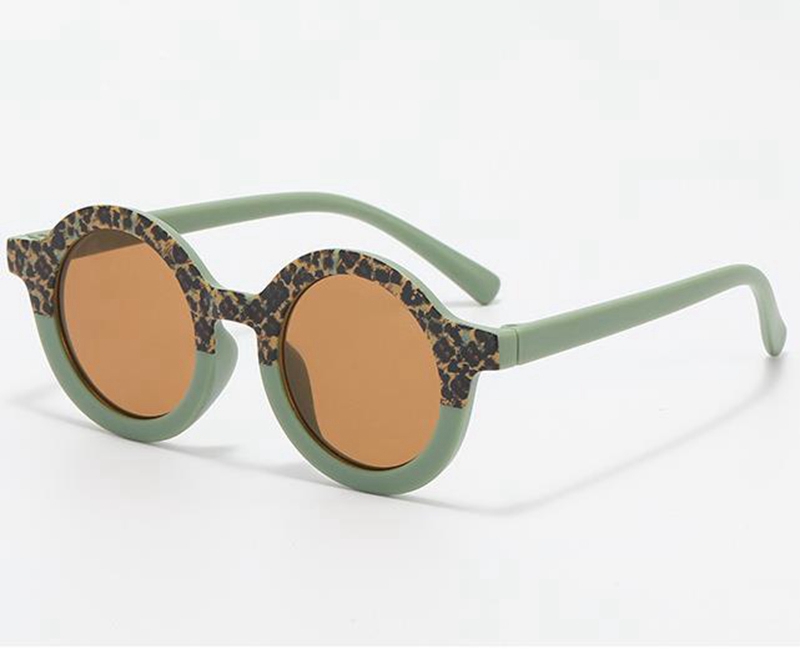 Round Sunglasses Leopard Girls Sun Glasses UV400 Protection Children Eyeglasses Boys Beach Eyewear Summer Kids Accessories 5 Colors Wholesale DW6831 Z