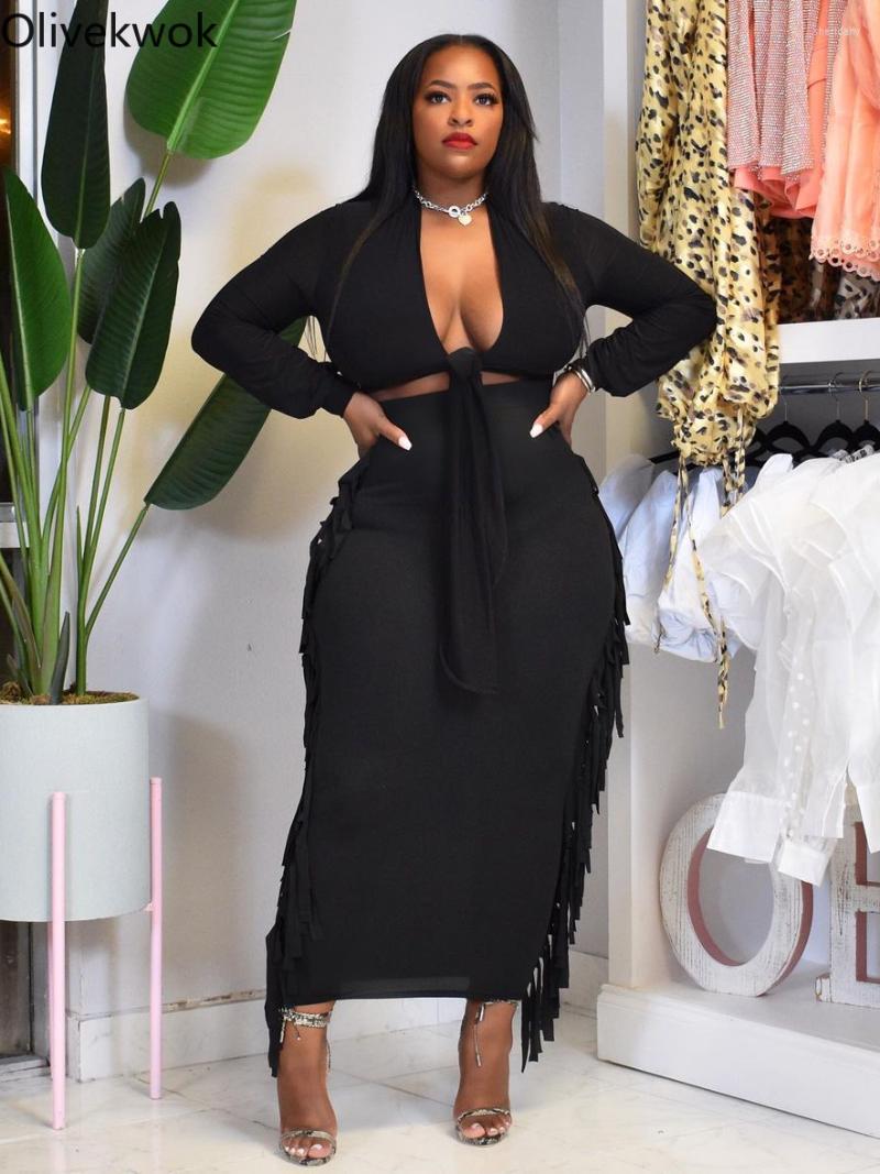 Work Dresses Olivekwok Woman Fashion Solid Two Piece Set Long Sleeve Tracksuits Sexy Lace Up Casual Tassel Street Wear Fall V-neck Skirts, Black
Work Dresses Olivekwok Woman Fashion Solid Two Piece Set Long Sleeve Tracksuits Sexy Lace Up Casual Tassel Street Wear Fall V-neck Skirts, Black