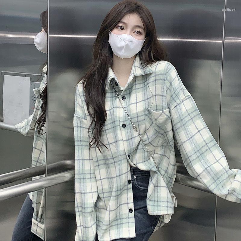 Women's Blouses Spring 2023 Womens Fashion Blouse Women Korean Style Femme Plaid Casual Shirts Loose Tops, Green
Women's Blouses Spring 2023 Womens Fashion Blouse Women Korean Style Femme Plaid Casual Shirts Loose Tops, Green