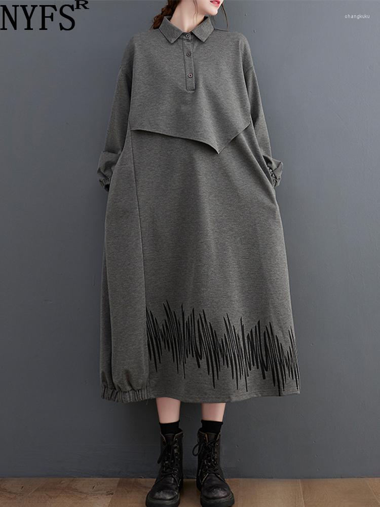 Casual Dresses NYFS 2023 Autumn Winter Fashion Woman Dress Vestidos Robe Femme Elbise Loose Plus Size Fake Two, Grey
Casual Dresses NYFS 2023 Autumn Winter Fashion Woman Dress Vestidos Robe Femme Elbise Loose Plus Size Fake Two, Grey