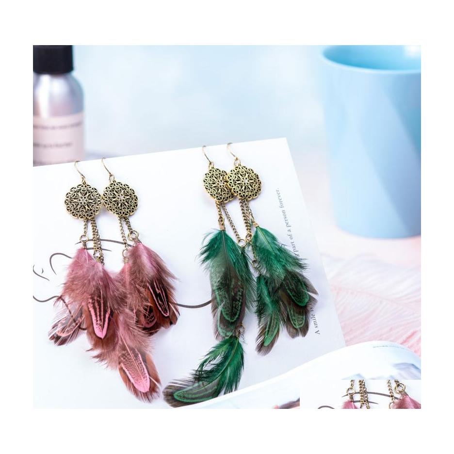 Stud Fashion Jewelry Vintage Feather Earrings Long Tassels Dangle Drop Delivery Dhizj
Stud Fashion Jewelry Vintage Feather Earrings Long Tassels Dangle Drop Delivery Dhizj