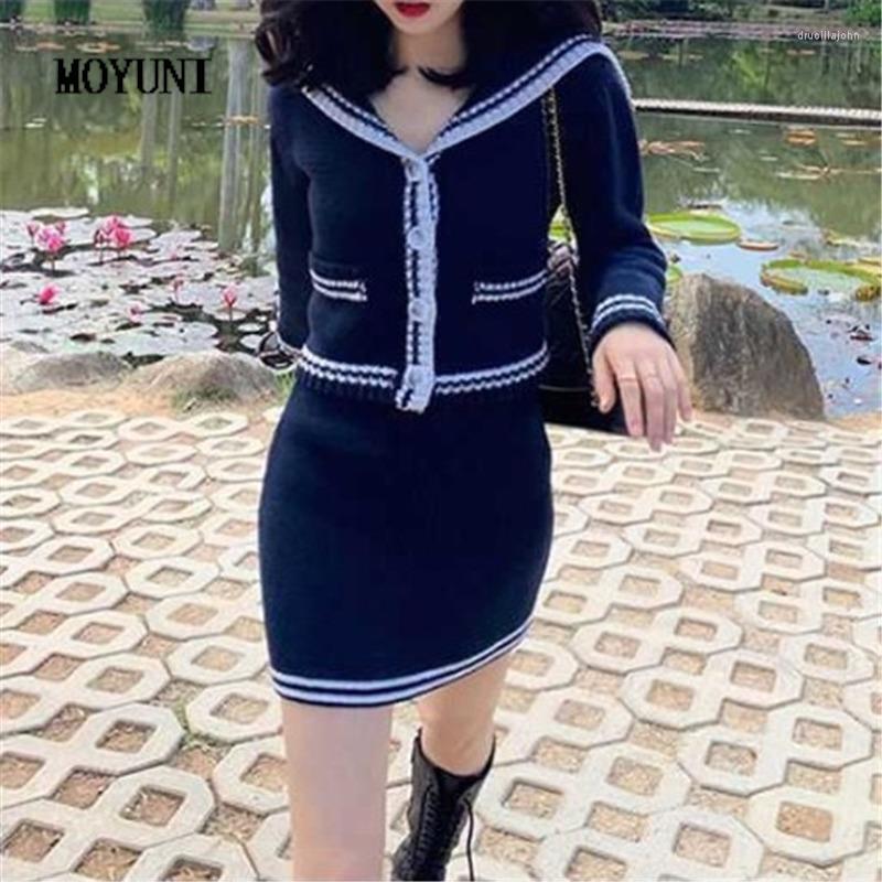 Work Dresses Preppy Style Navy Collar Cropped Cardigan Hip Mini Blue Skirts Knitted 2 Piece Sets Sailor Striped Sweaters Women, 2set
Work Dresses Preppy Style Navy Collar Cropped Cardigan Hip Mini Blue Skirts Knitted 2 Piece Sets Sailor Striped Sweaters Women, 2set