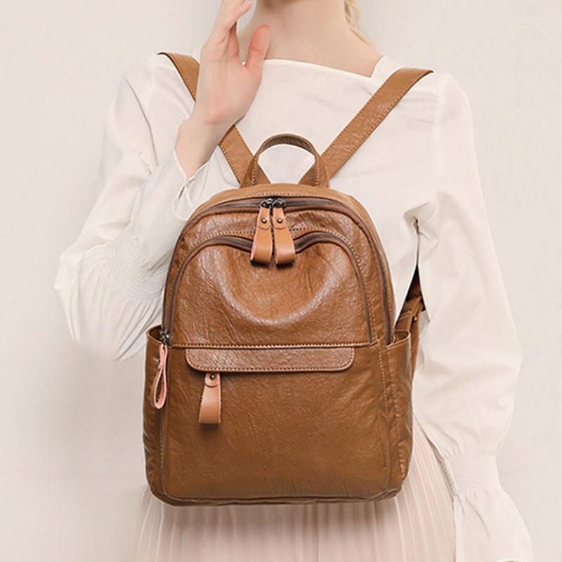 School Bags Fashion Anti-theft Backpack Women Wild Korean Version Retro Soft Leather Large Capacity Travel Backpacks Student Bag, Black
School Bags Fashion Anti-theft Backpack Women Wild Korean Version Retro Soft Leather Large Capacity Travel Backpacks Student Bag, Black