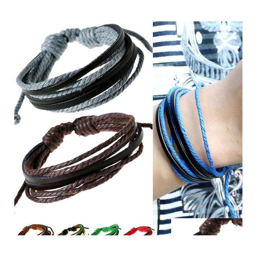 Charm Bracelets Bk Handmade Mti Layered Braided Leather Rope Vintage Retro Adjustable Wristband Wrap Bangle For Men Women Fashion Dr Otq9O
Charm Bracelets Bk Handmade Mti Layered Braided Leather Rope Vintage Retro Adjustable Wristband Wrap Bangle For Men Women Fashion Dr Otq9O