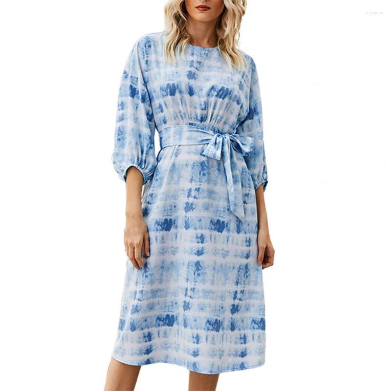 Casual Dresses 2023 Women Tie-Dye Print Dress Mid-Sleeve O-Neck High Waist Midi With Belt Soft Party Club Holiday Vestidos, Light blue
Casual Dresses 2023 Women Tie-Dye Print Dress Mid-Sleeve O-Neck High Waist Midi With Belt Soft Party Club Holiday Vestidos, Light blue