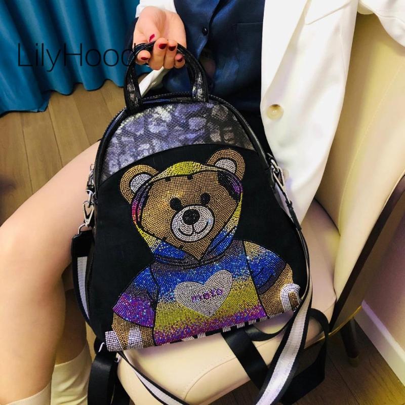 School Bags Female Cute Rhinestone Bear PU Leather Backpack Women Teenager Fashion Japanese Style Kawaii Diamonds Book Knapsack Bag, Black
School Bags Female Cute Rhinestone Bear PU Leather Backpack Women Teenager Fashion Japanese Style Kawaii Diamonds Book Knapsack Bag, Black