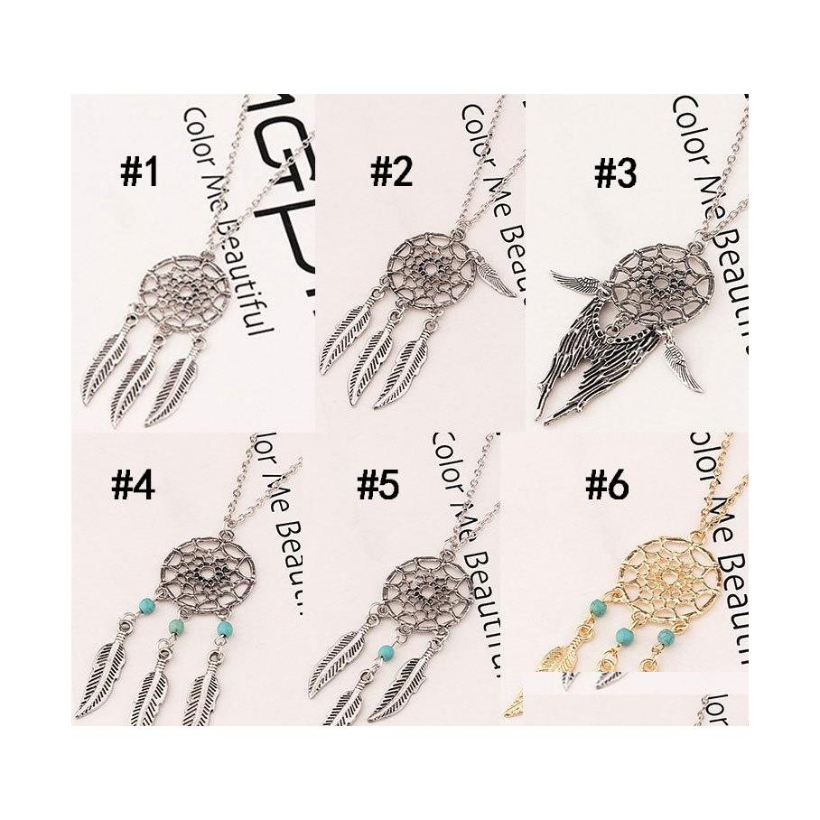 Pendant Necklaces Fashion Dream Catchers Choker Sier Gold Tassel Wings Feather Leaf Turquoise Necklace For Womens Drop Delivery Jewe Otqih
Pendant Necklaces Fashion Dream Catchers Choker Sier Gold Tassel Wings Feather Leaf Turquoise Necklace For Womens Drop Delivery Jewe Otqih