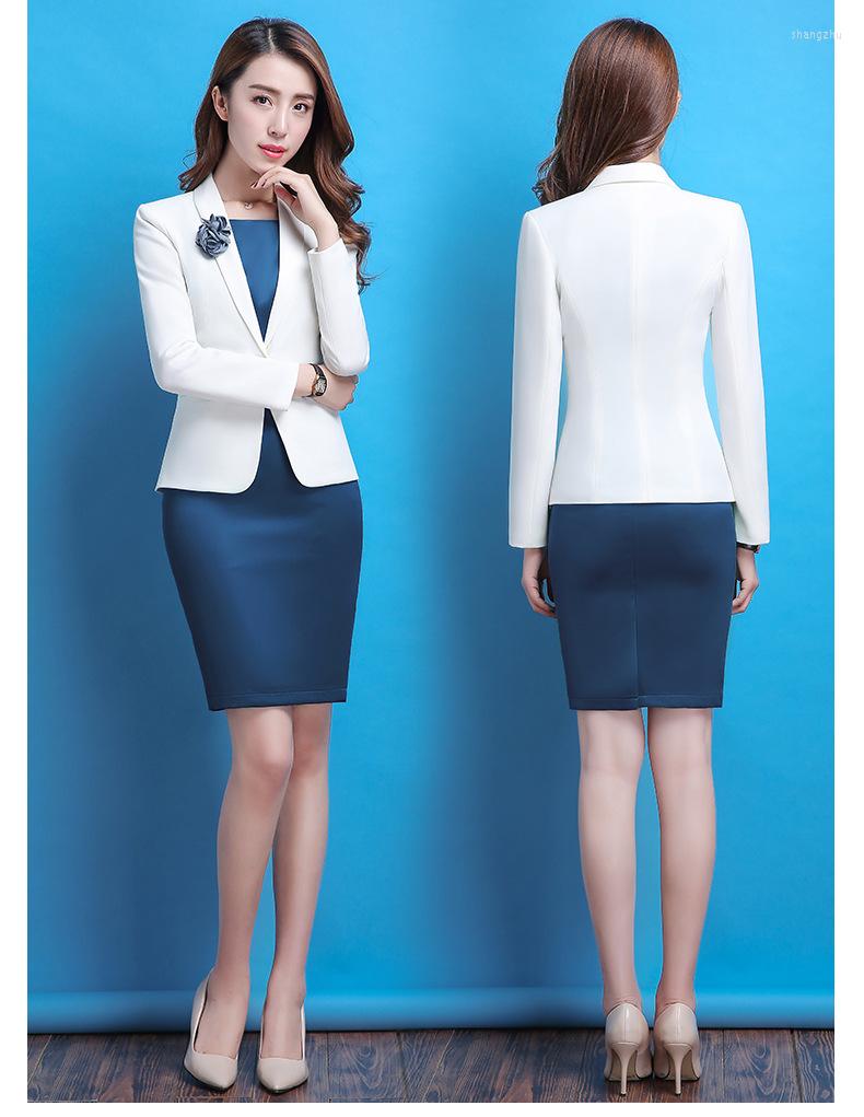 Work Dresses Women Spring Formal Blazer Dress Suit 2 Piece Set Female Fashion Jacket Business White Uniform Office Wear 4XL, White top blue dress
Work Dresses Women Spring Formal Blazer Dress Suit 2 Piece Set Female Fashion Jacket Business White Uniform Office Wear 4XL, White top blue dress