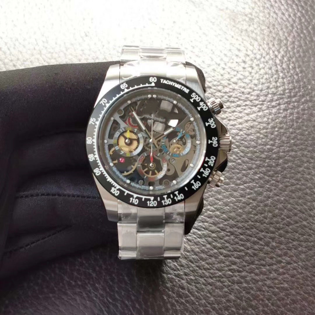 Wristwatches Forsining Mechanical Watches Mens Personality Leisure Hollow Sun And Moon Flywheel Wrist Multi-functional mechanical watch hollow-out watch