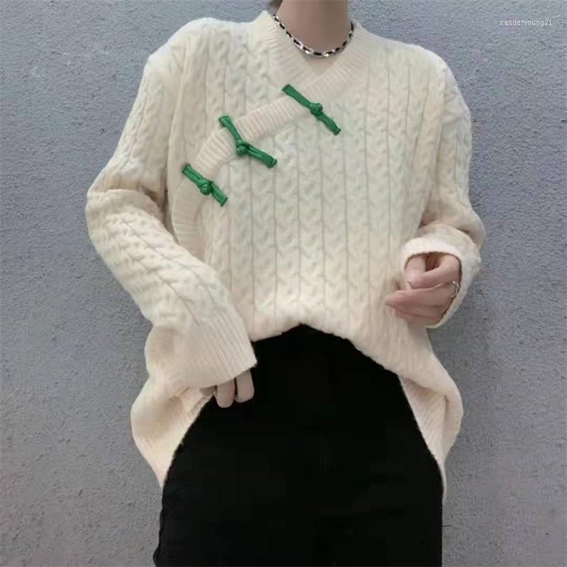 Ethnic Clothing Autumn Winter Sweaters Women Chinese Style Buckle Tang Suit Knitted Pullover Loose Ladies Tops 31823
Ethnic Clothing Autumn Winter Sweaters Women Chinese Style Buckle Tang Suit Knitted Pullover Loose Ladies Tops 31823
