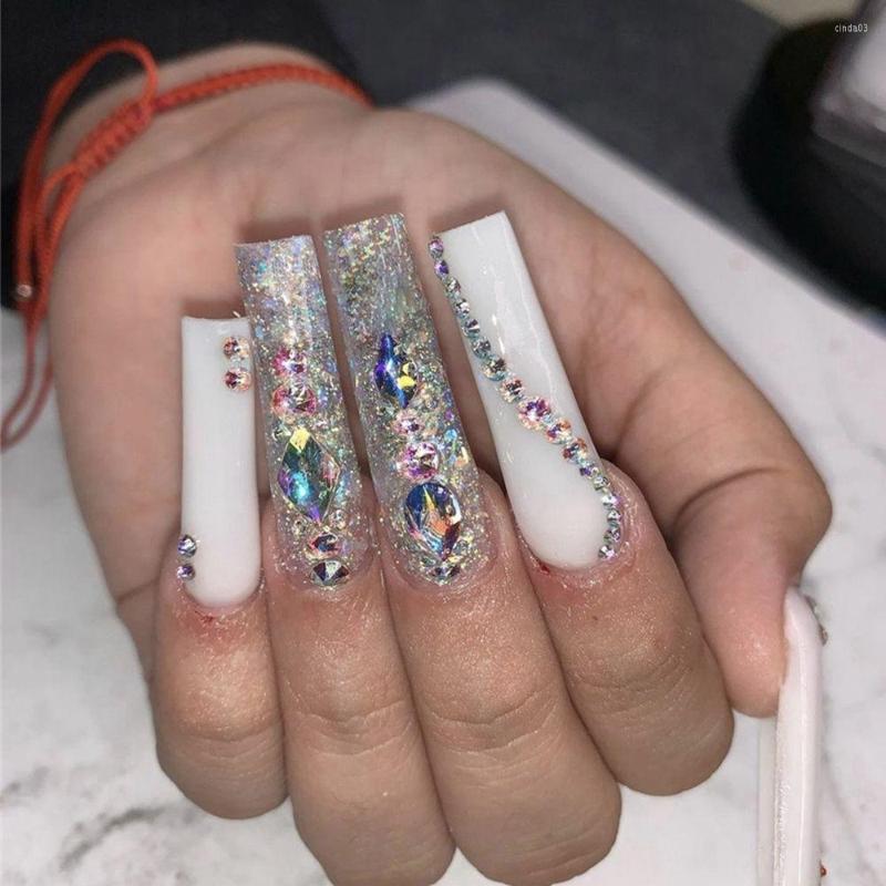False Nails Ballerina Manicure Tool Detachable Full Cover Wearable Nail Tips Rhinestone Coffin French Fake, 03
False Nails Ballerina Manicure Tool Detachable Full Cover Wearable Nail Tips Rhinestone Coffin French Fake, 03