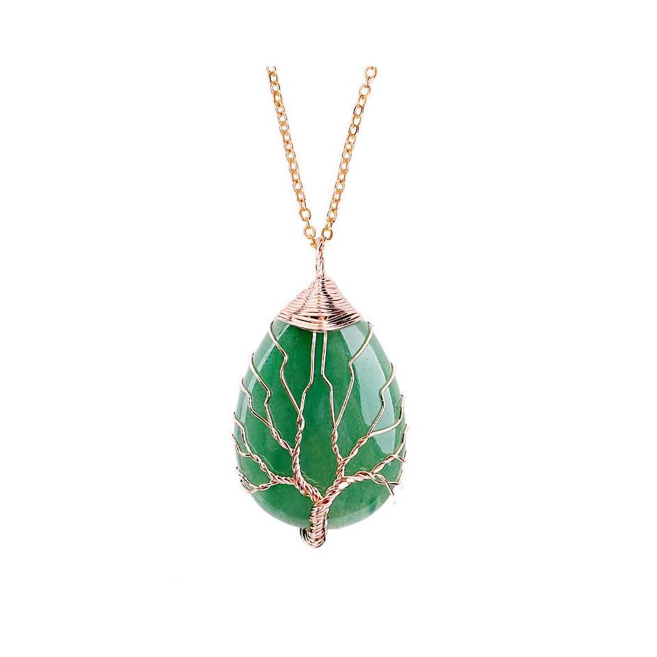 Pendant Necklaces Women Tree Of Life Necklace Natural Stone Pendants Gold Color Wire Wrap Gem Pink Quartz Tiger Eye Green Suspension Otkgu
Pendant Necklaces Women Tree Of Life Necklace Natural Stone Pendants Gold Color Wire Wrap Gem Pink Quartz Tiger Eye Green Suspension Otkgu