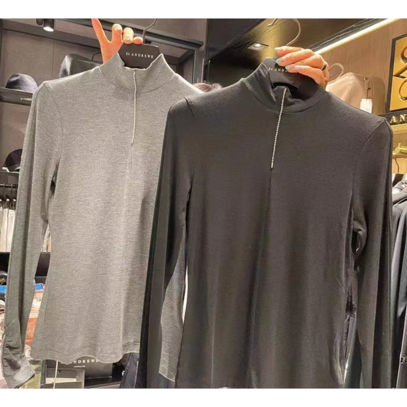Outdoor TShirts Golf clothes girls fallwinter standup collar sports longsleeved Tshirt Slim slimming stretch casual womens clothing 230203, Black
Outdoor TShirts Golf clothes girls fallwinter standup collar sports longsleeved Tshirt Slim slimming stretch casual womens clothing 230203, Black