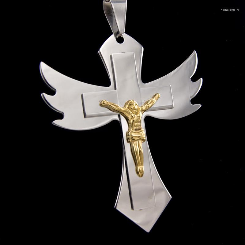 Pendant Necklaces Fashion Big Style 3 Layer Jewelry Jesus Cross Stainless Steel Metal Necklace For Men Nice Party Gift
Pendant Necklaces Fashion Big Style 3 Layer Jewelry Jesus Cross Stainless Steel Metal Necklace For Men Nice Party Gift