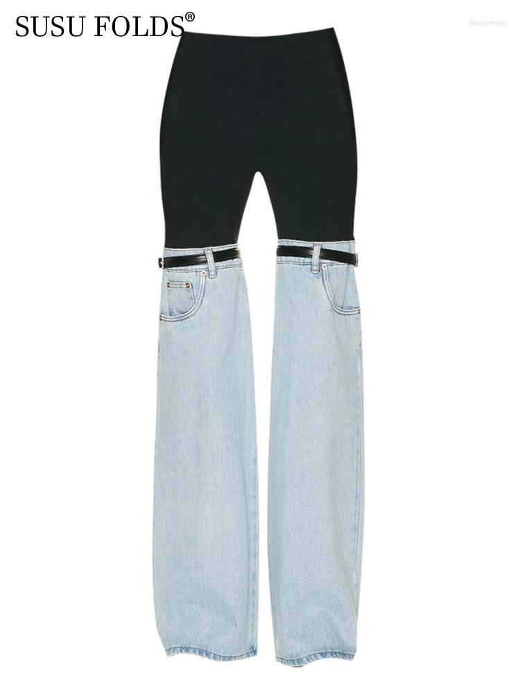 Women' Jeans SUSU Design Cotton Denim Patchwork Pants Low Waist With Belt Long Length Trousers High Street Women Autumn 2023 SU-A196, Black denim pants
Women' Jeans SUSU Design Cotton Denim Patchwork Pants Low Waist With Belt Long Length Trousers High Street Women Autumn 2023 SU-A196, Black denim pants