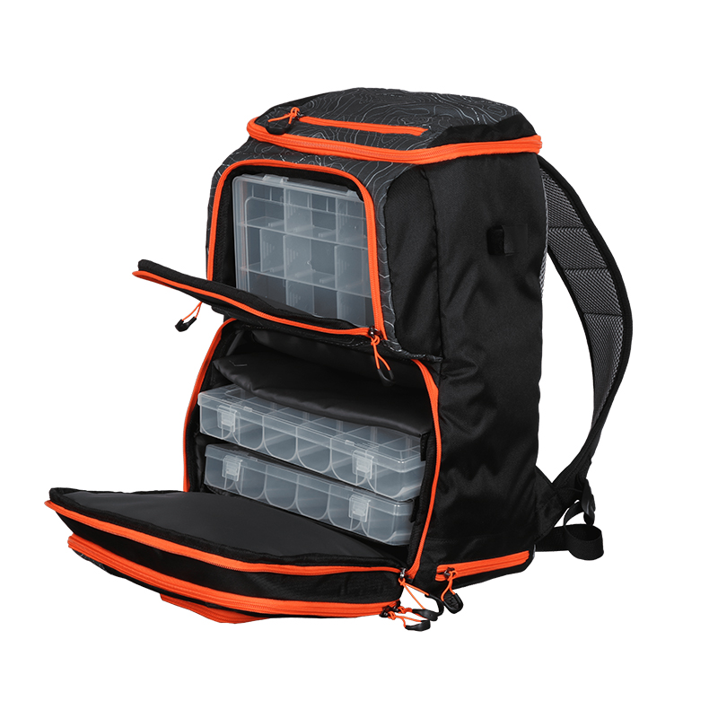 Ozark Trail Elite Fishing Tackle Backpack with Bait Cooler Black