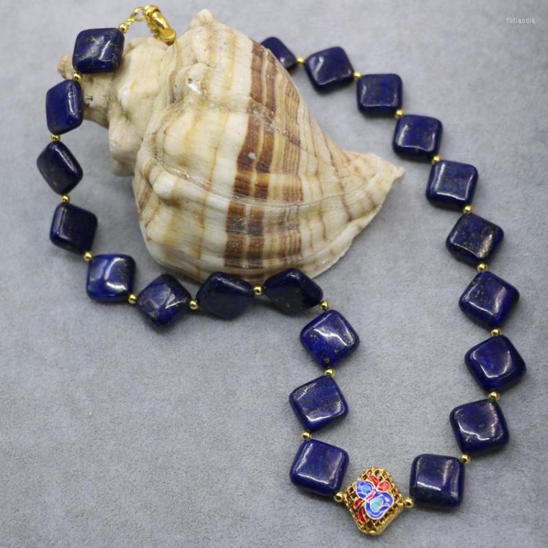 Chains 14mm Natural Blue Lapis Lazuli Square Shape Beads Chain Necklace For Women Elegant Cloisonne Chokers Diy Jewelry 18inch B3022
Chains 14mm Natural Blue Lapis Lazuli Square Shape Beads Chain Necklace For Women Elegant Cloisonne Chokers Diy Jewelry 18inch B3022