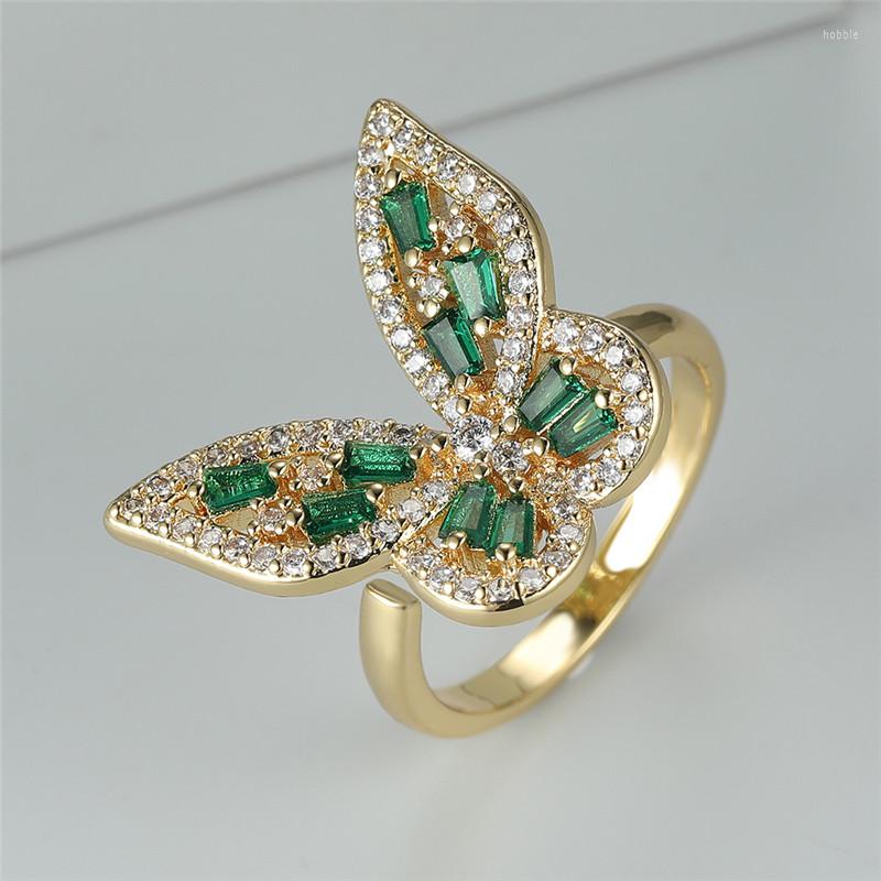 Wedding Rings Vintage Gold Color Party Ring Green Crystal White Zircon Engagement Cute Butterfly Animal For Women Accessory
Wedding Rings Vintage Gold Color Party Ring Green Crystal White Zircon Engagement Cute Butterfly Animal For Women Accessory